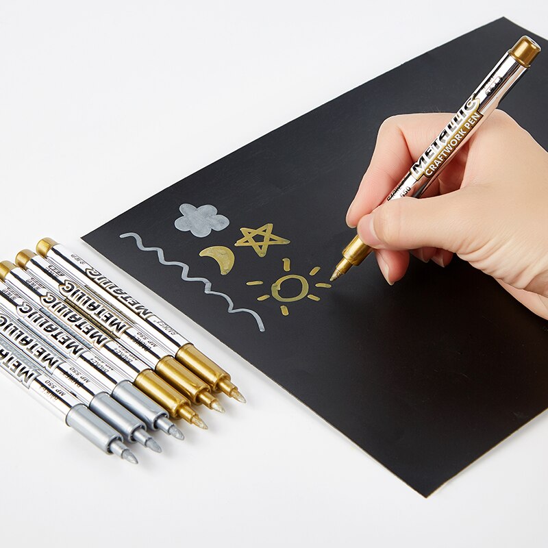Baoke Metallic Gold Colour Marker Pen image 3