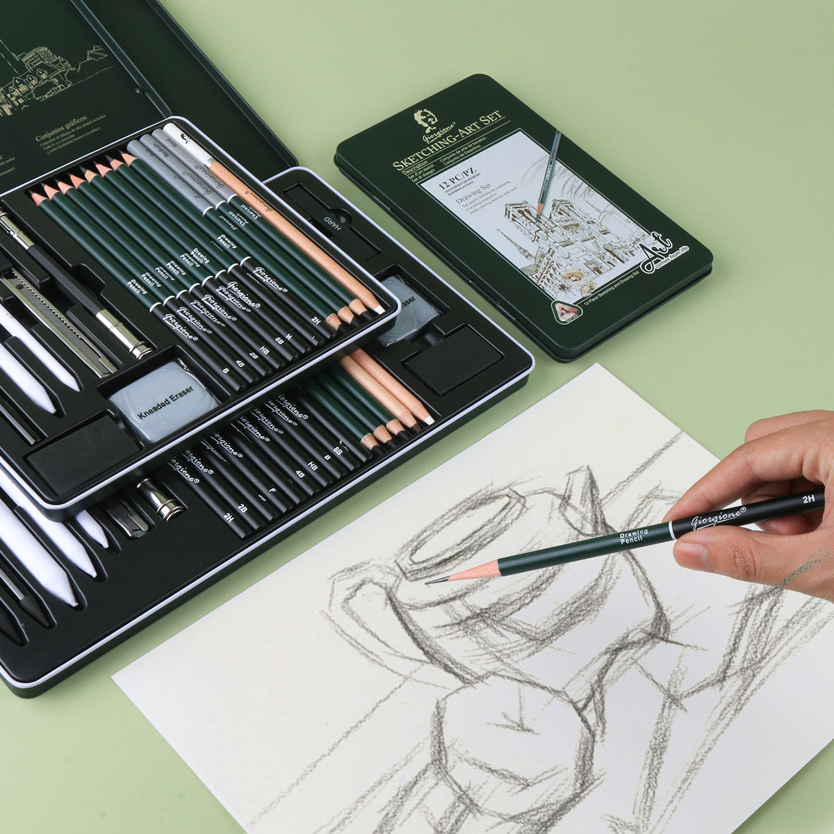 Giorgione Sketching Art Pencil Set 10pc image 2
