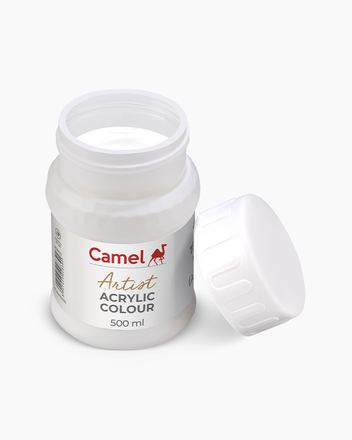 Camel Artist Acrylic Colour 500ml Jar Titanium White Sr-1 image 2