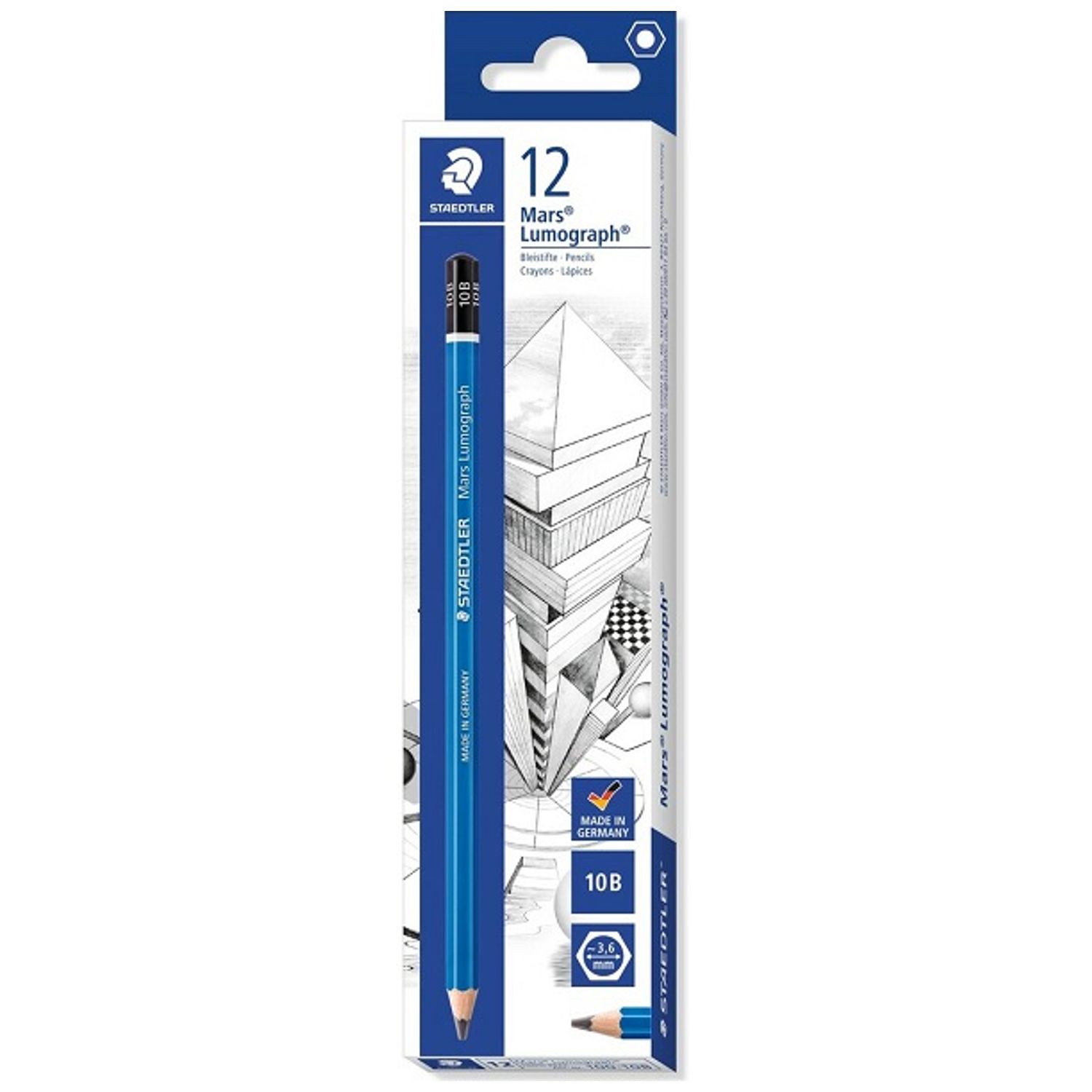 Staedtler Mars Lumograph 10B Pencil MADE IN GERMANY image 2