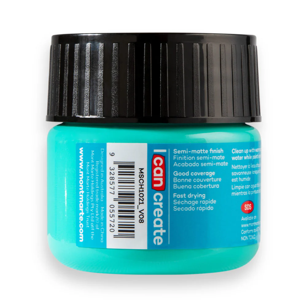 Mont Marte Acrylic Colour Paint 100ml Aqua Green image 3
