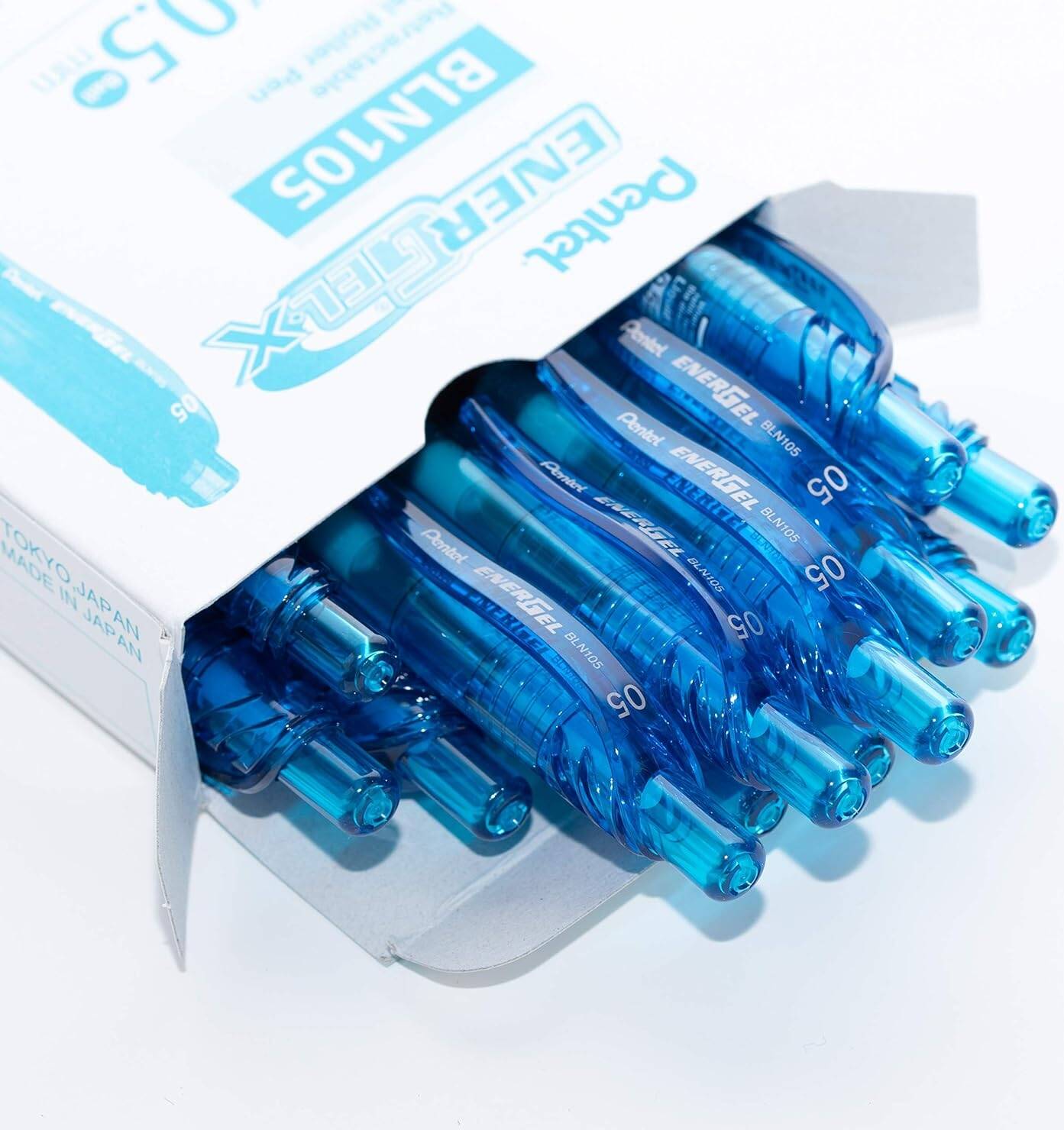 Pentel Energel Gell Pen Sky Blue Ink (0.5mm) - 1 Pcs - BLN105-SX image 2
