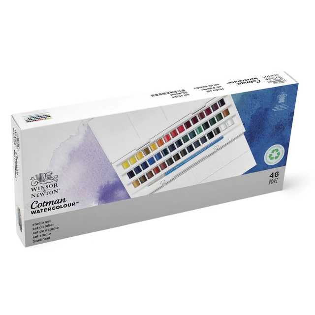 Winsor Newton Cotman Watercolour Set Half Pan Studio Set - 45 Half Pans image 4