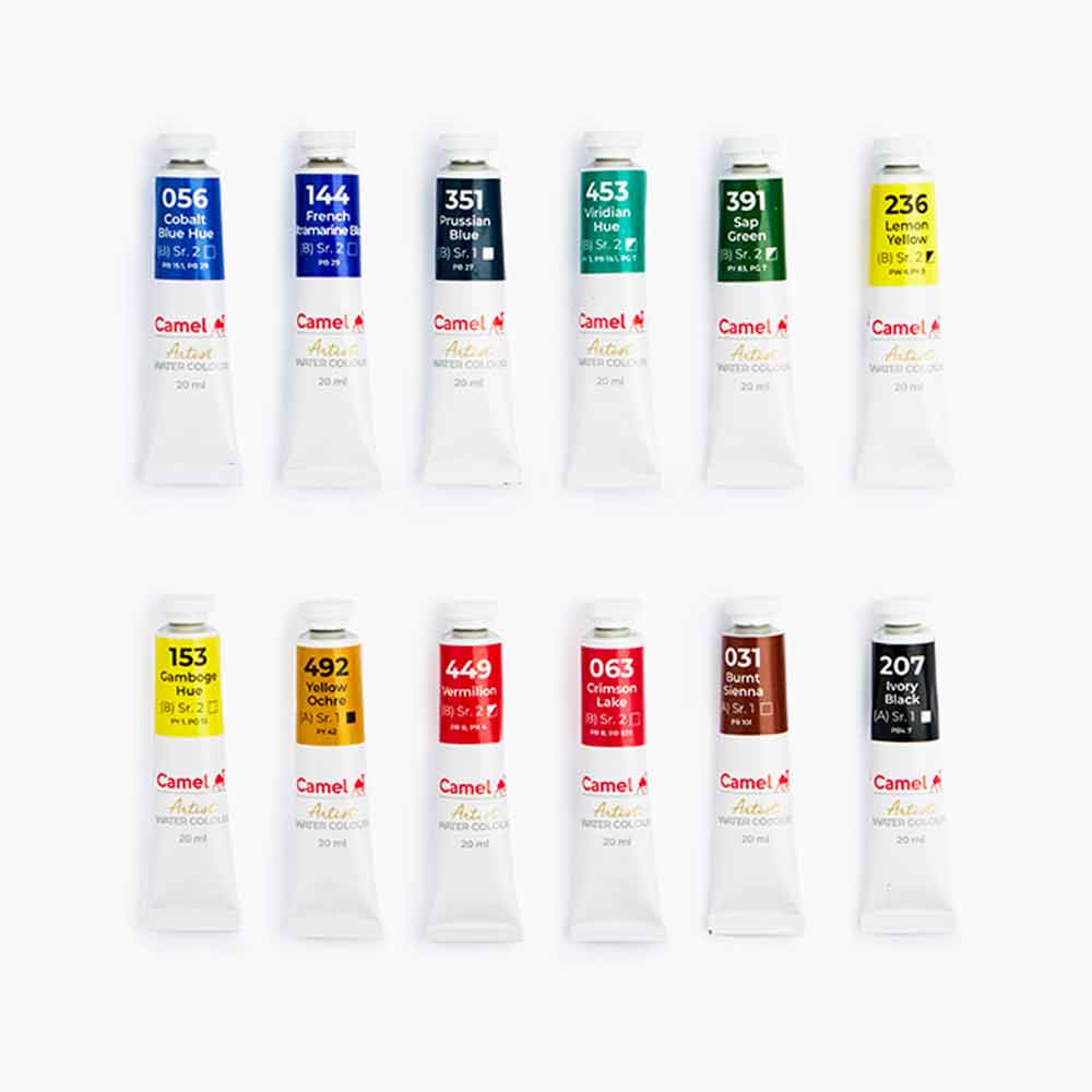 Camel Artist Watercolour Paint Set 20ml 12 Shades image 5