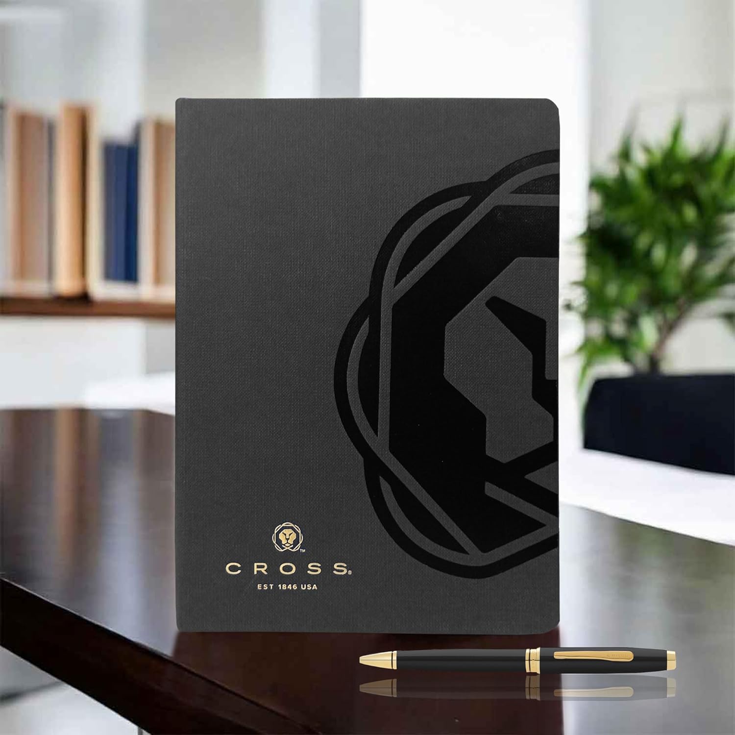 Cross Gift Set | Coventry Black Lacquer with Gold-Tone Ballpoint Pen With Black Notebook image 3