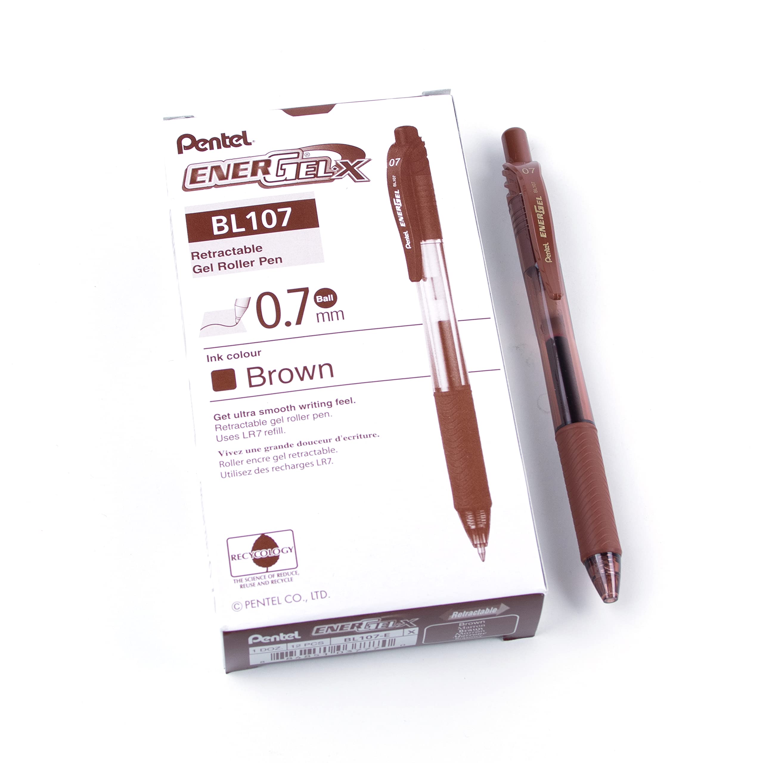 Pentel Energel Gel Pen Brown Ink (0.7mm) - 1 Pcs - BL107-EX image 2