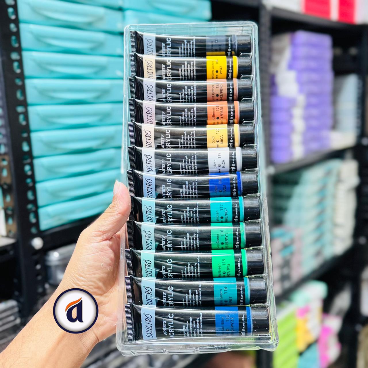 Brustro Artists Acrylic Colour Set 40ml x24pc image 2