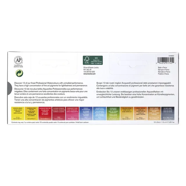 Winsor&Newton Professional Watercolour Set  Tube Travel Tin - 12x5ml image 8