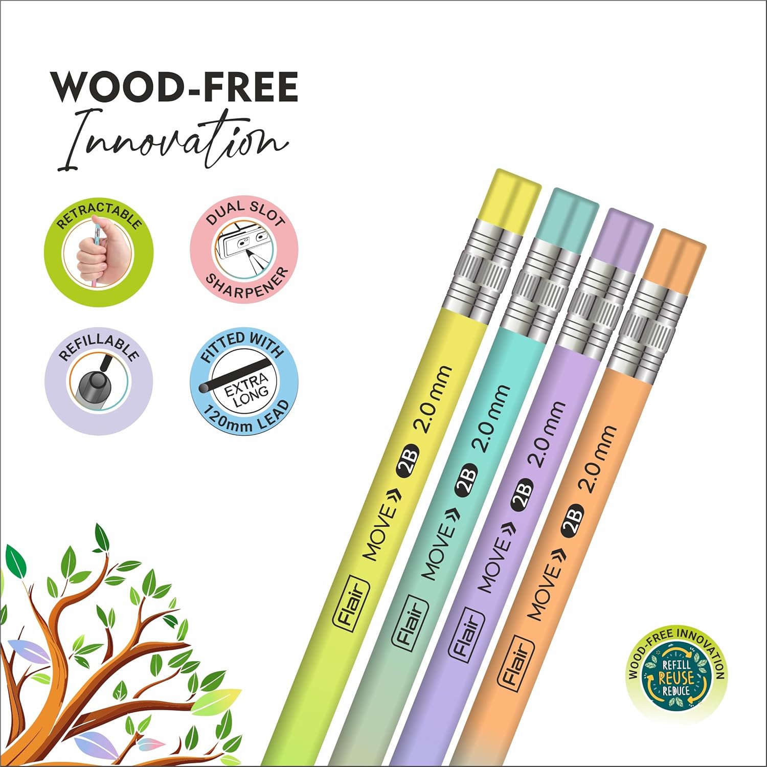 Flair MOVE Mechanical Pencil (2.0 mm, 2B) 1pes image 3
