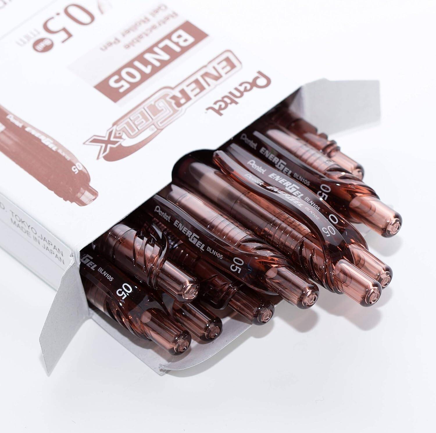 Pentel Energel Gell Pen Brown Ink (0.5mm) - 1 Pcs - BLN105-EX image 3