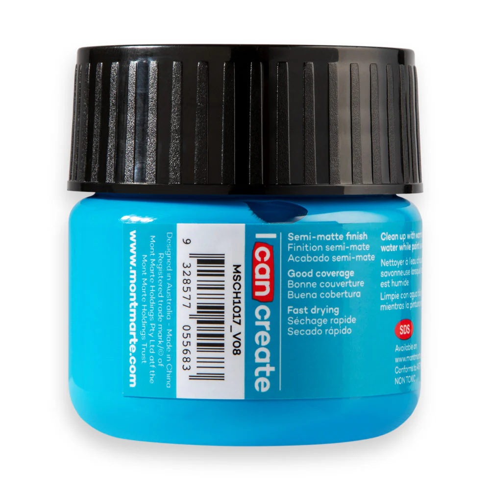 Mont Marte Acrylic Colour Paint 100ml Cerulean Blue image 3
