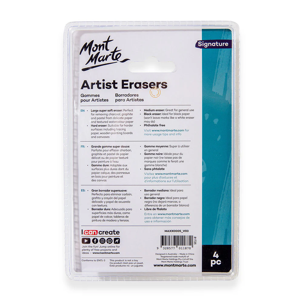 Mont Marte Artist Erasers 4pc image 6
