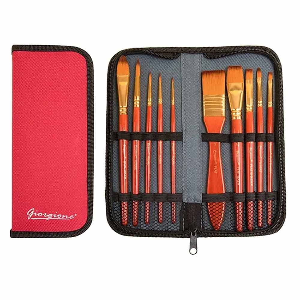 Giorgione Nylon Hair Wallet Brushe Set , Watercolour/Oil Colour/ Acrylic Colour image 5