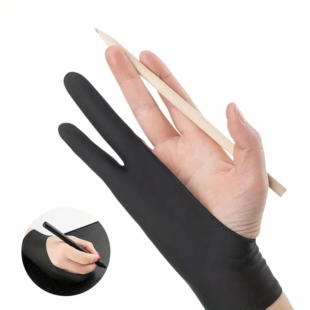 Anti Smudge Two-finger Anti Touch Drawing Gloves image 6