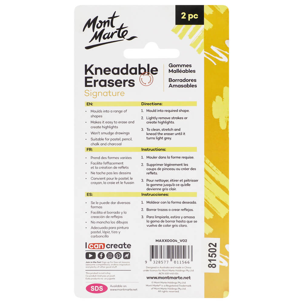 Mont Marte Kneadable Erasers 2pc image 6
