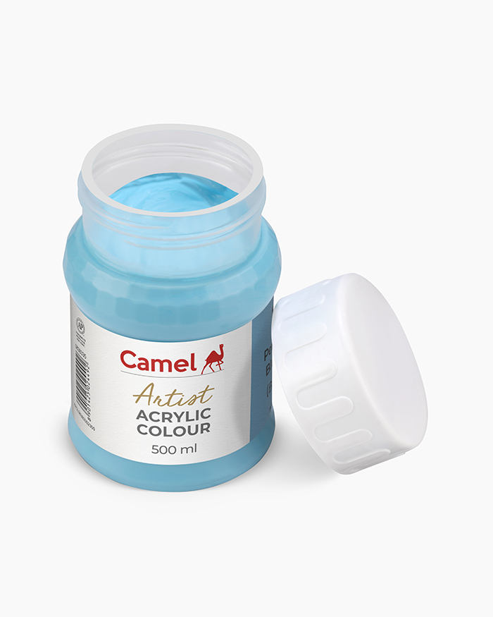 Camel Artist Acrylic Colour 500ml Jar Permanent Blue Light Sr-1 image 2