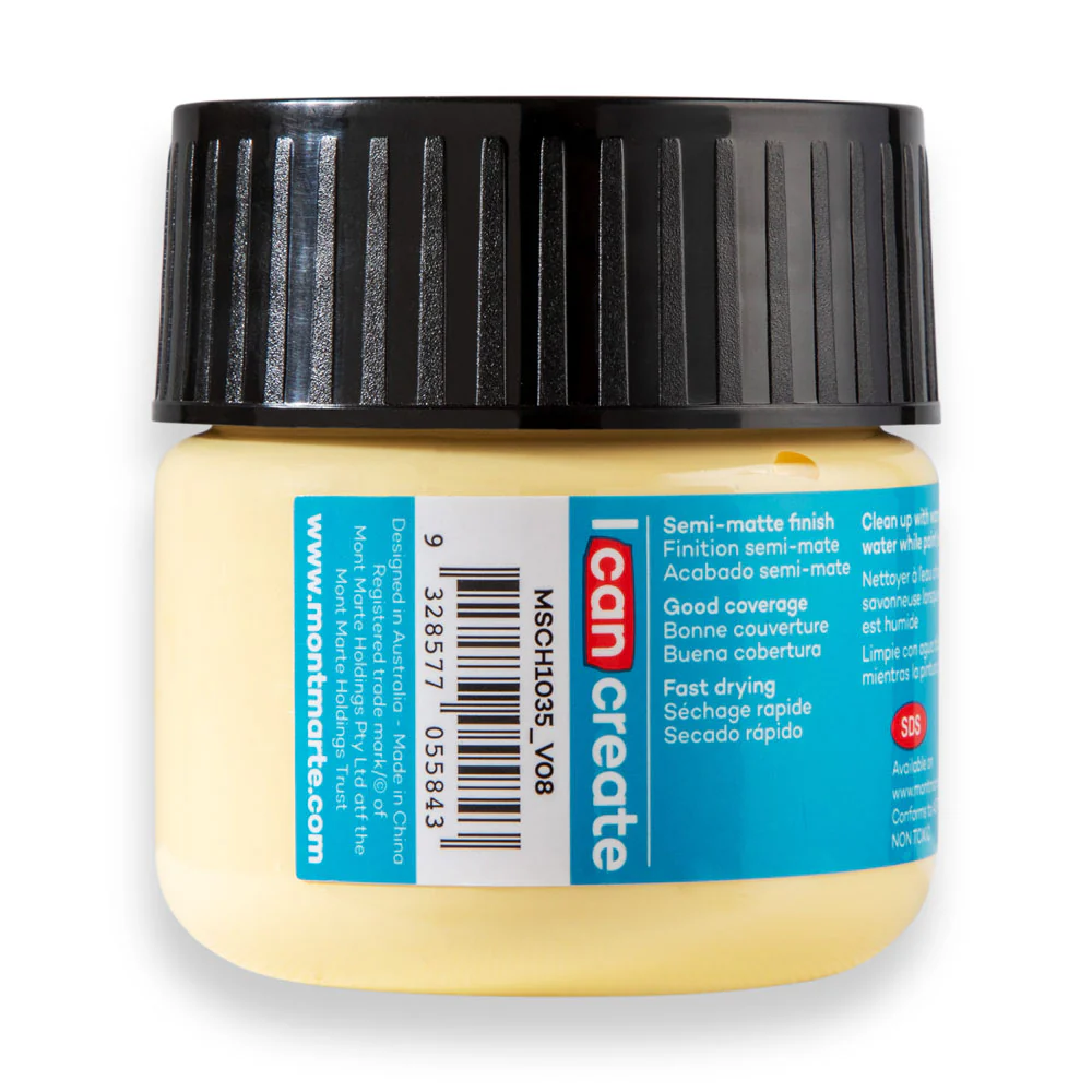 Mont Marte Acrylic Colour Paint 100ml Naples Yellow image 3