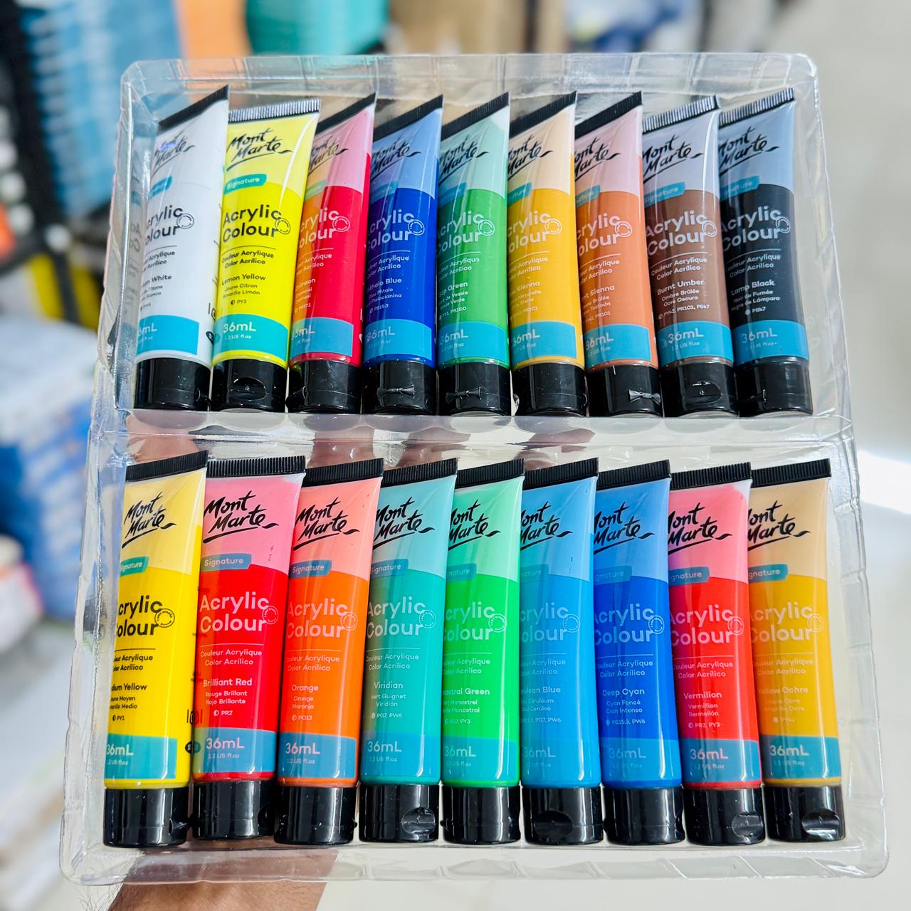 Mont Marte Acrylic Colour Paint Set 18pc x 36ml image 2