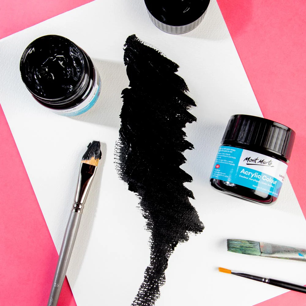 Mont Marte Acrylic Colour Paint 100ml Lamp black image 5