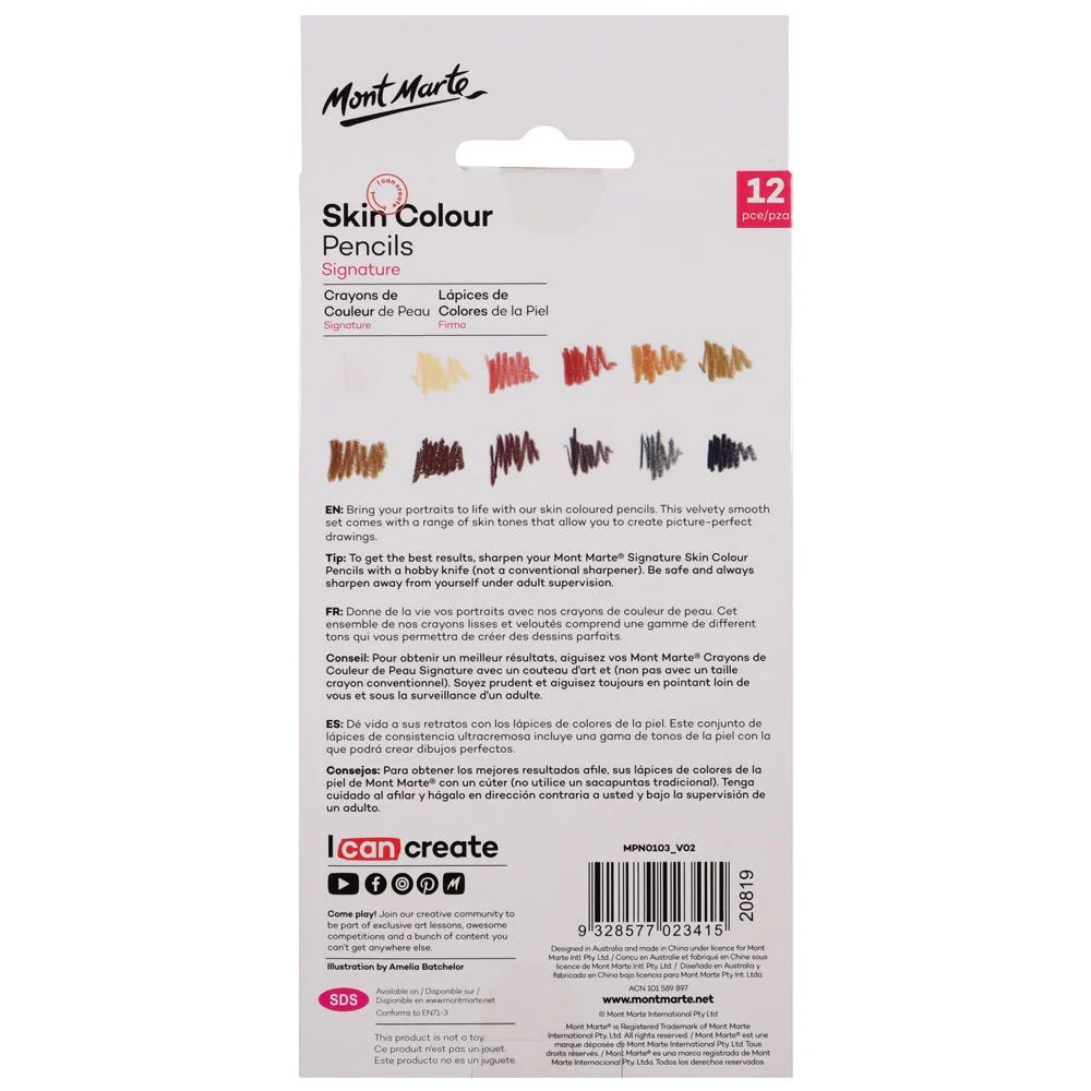 Mont Marte Skin Colour Pencils 12pc image 2