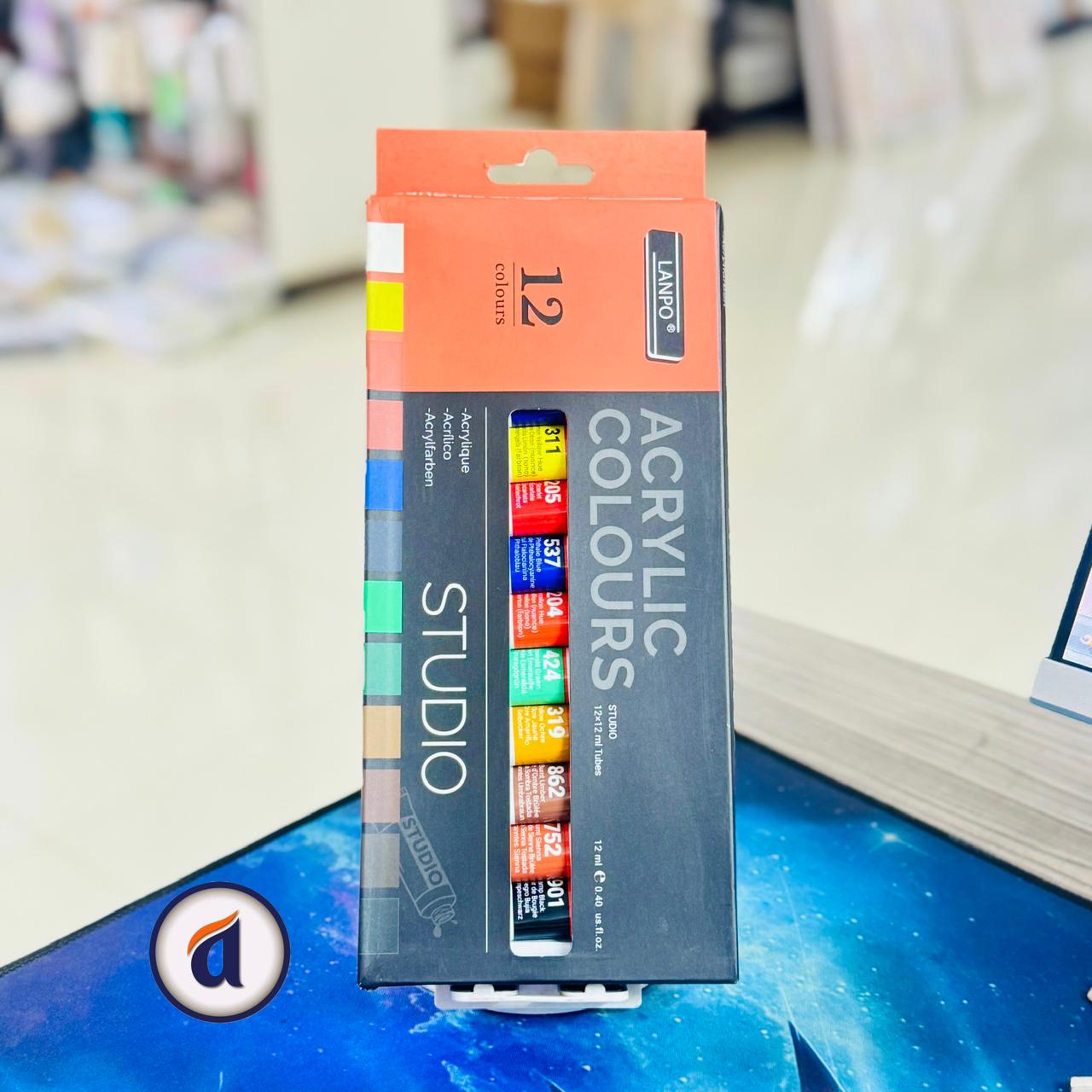 Lanpo Acrylic Colour Set 12ml 12pc image 2