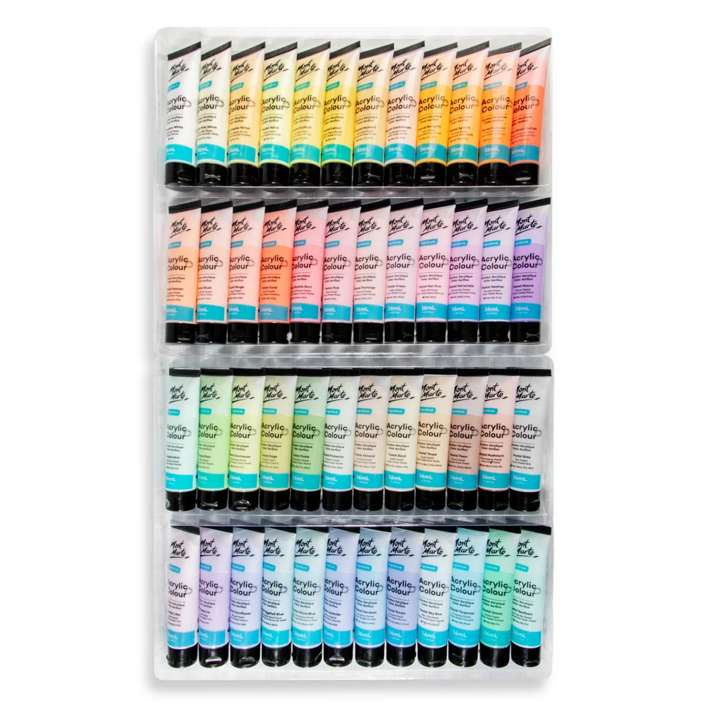 Mont Marte Acrylic Colour Pastel Paint Set 48pc x 36ml image 2