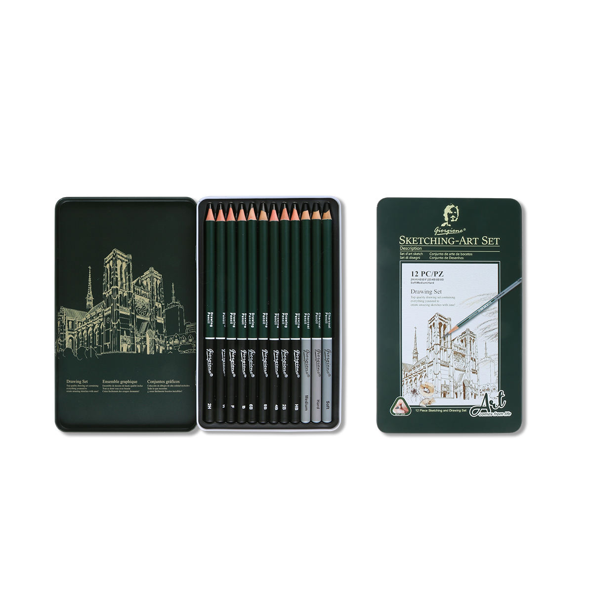 Giorgione Sketching Art Pencil Set 10pc image 5
