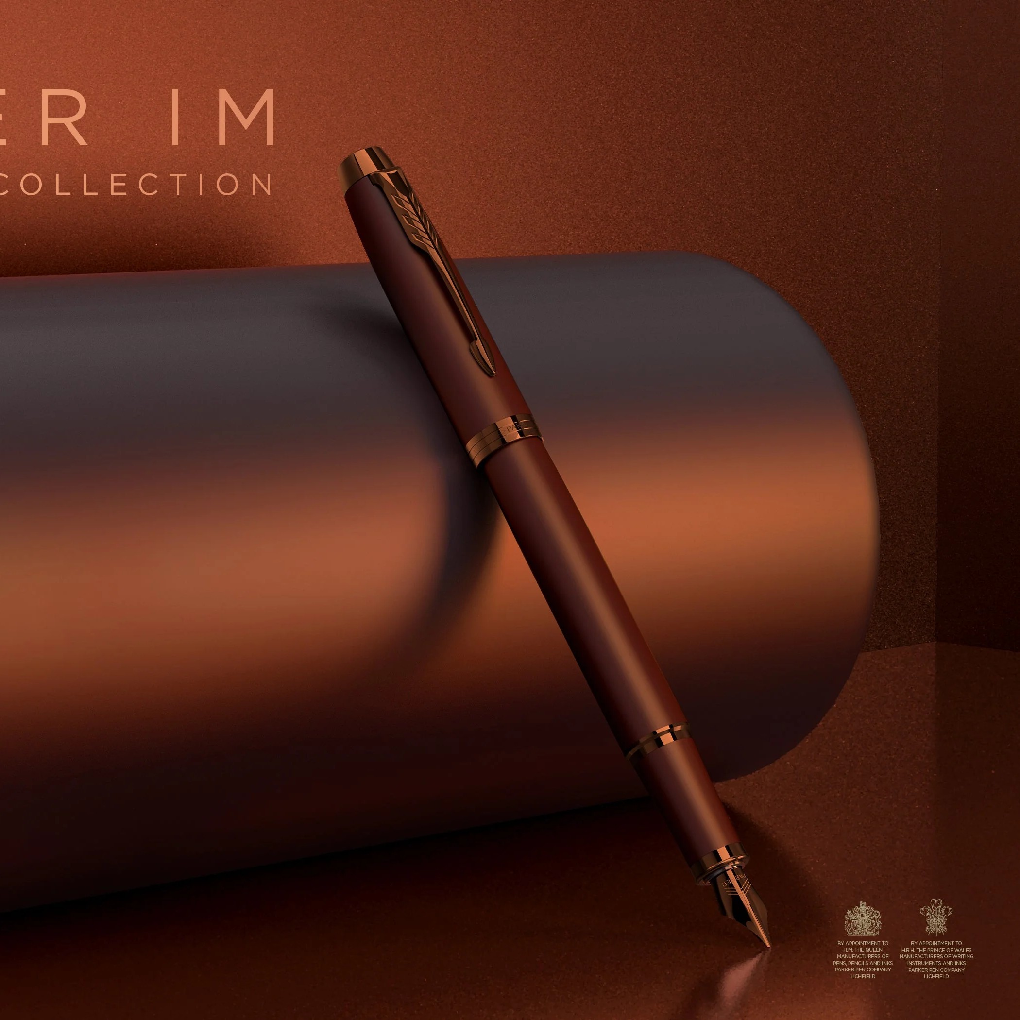 Parker IM Monochrome Burgundy Trim Fountain Pen - Fine Nib image 1