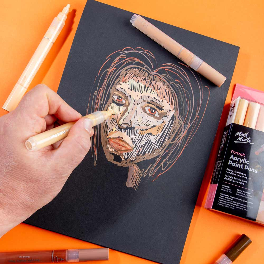Mont Marte Portrait Acrylic Paint Pens Broad 12pc image 4