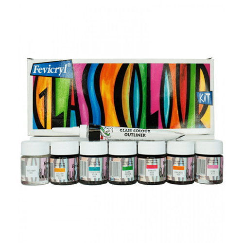 Fevicryl Glass Colour Kit 85ml (Solvent Based) image 1