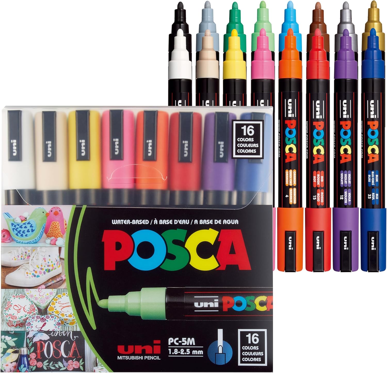 Posca Acrylic Paint Marker PC-3M Fine Set 16 Colours image 2