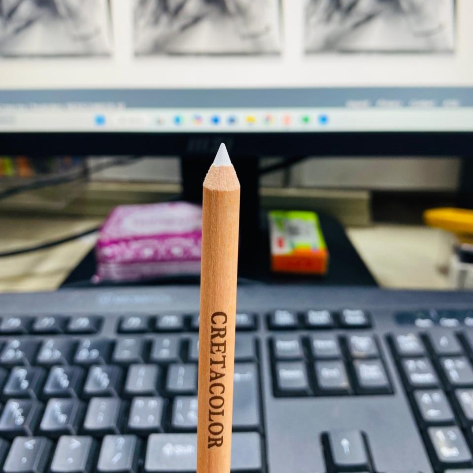 Cretacolour White Charcoal Pencil 1pes image 4