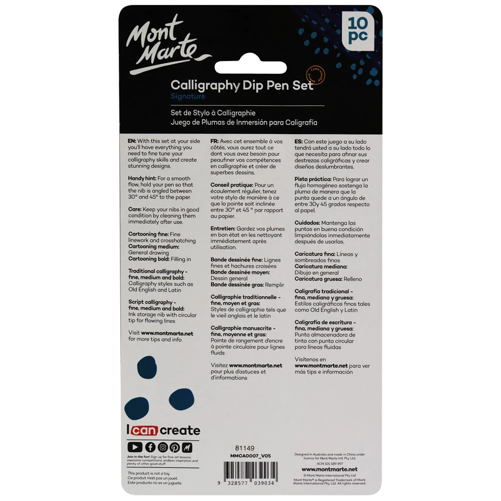 Mont Marte Calligraphy Dip Pen Set 10pc image 5