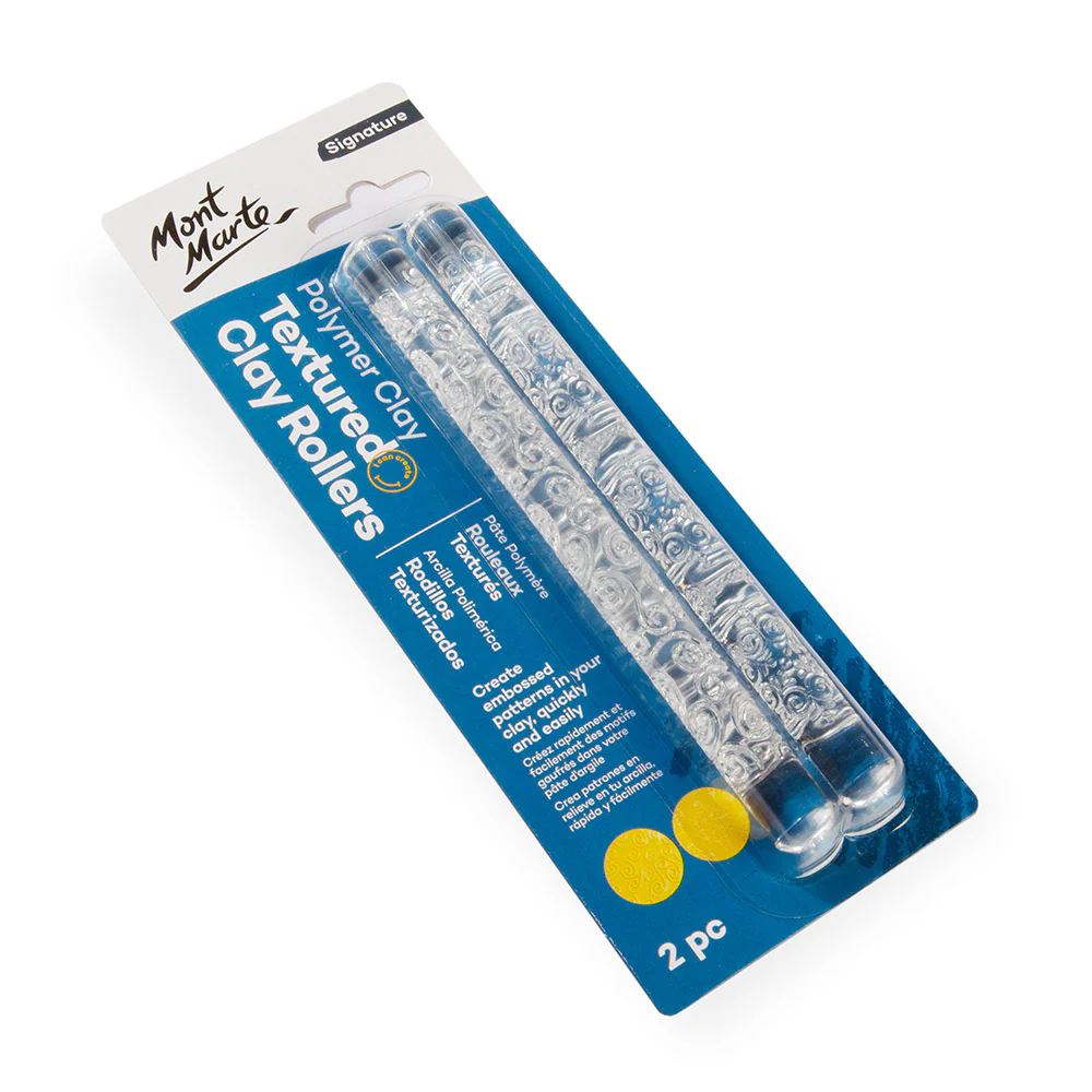 Mont marte Polymer Clay Textured Acrylic Clay Rollers 2pc image 7
