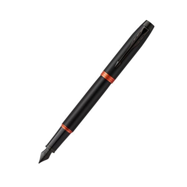 Parker IM Flame Orange Black Trim Fountain Pen – Medium Nib image 2