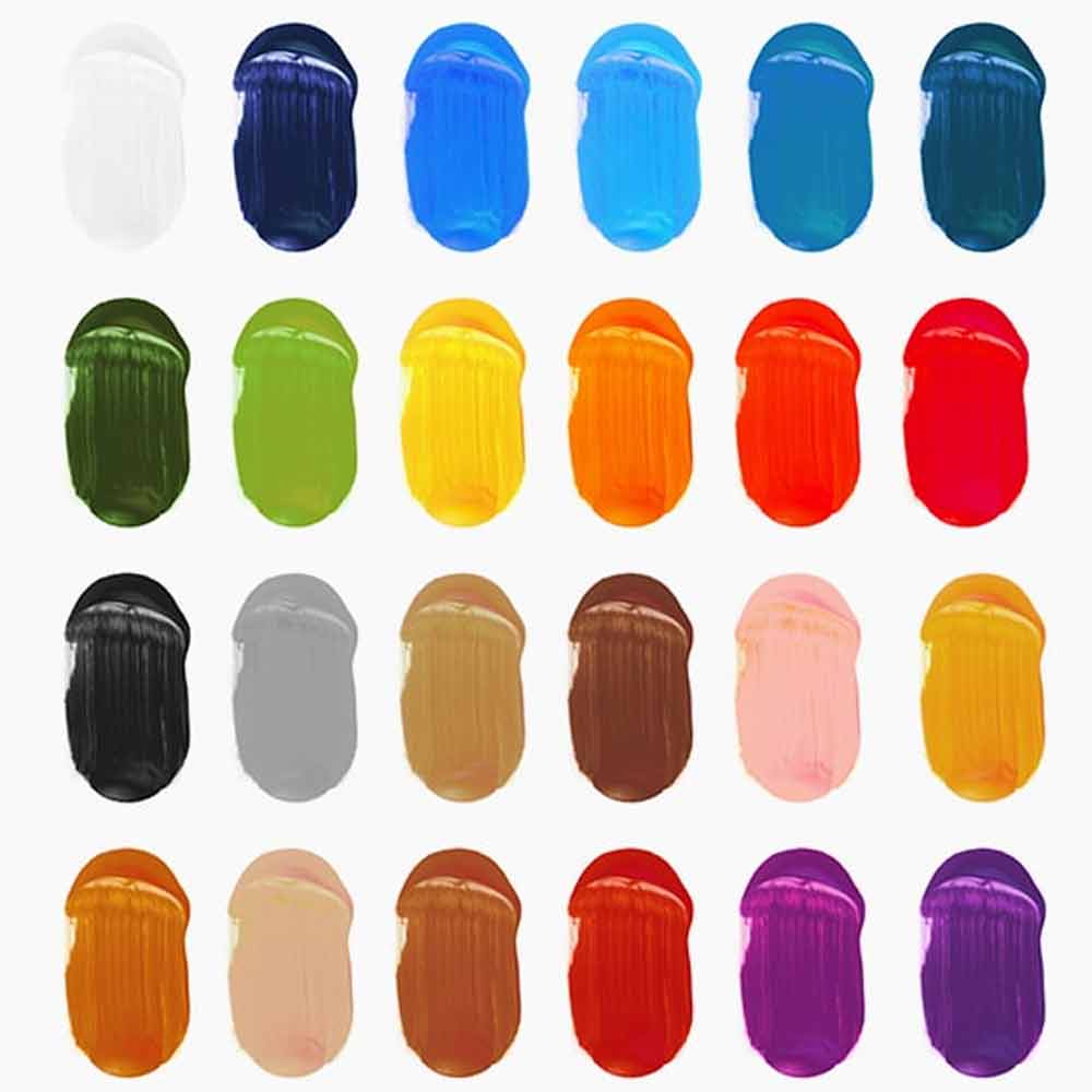 Camel Artist Acrylic Colors- 24 Shades 9ml, 1 shade in 20 ml with mediums and brushes image 4