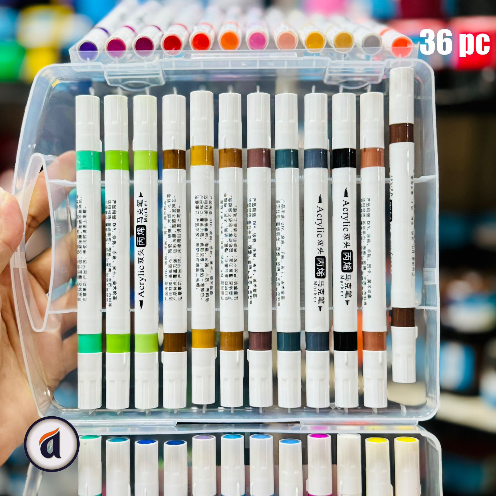 Dualtipe Acrylic Marker M6140-36 Colour Set image 3