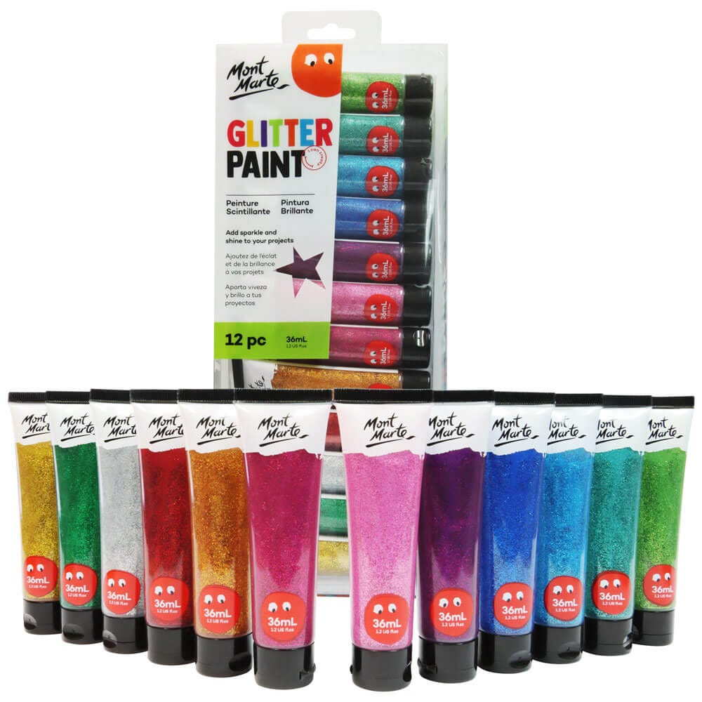 Mont Marte Glitter Paint 12pc x 36ml image 2