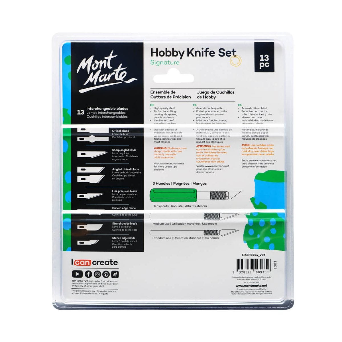 Mont Marte Hobby Knife Set 13pc image 3