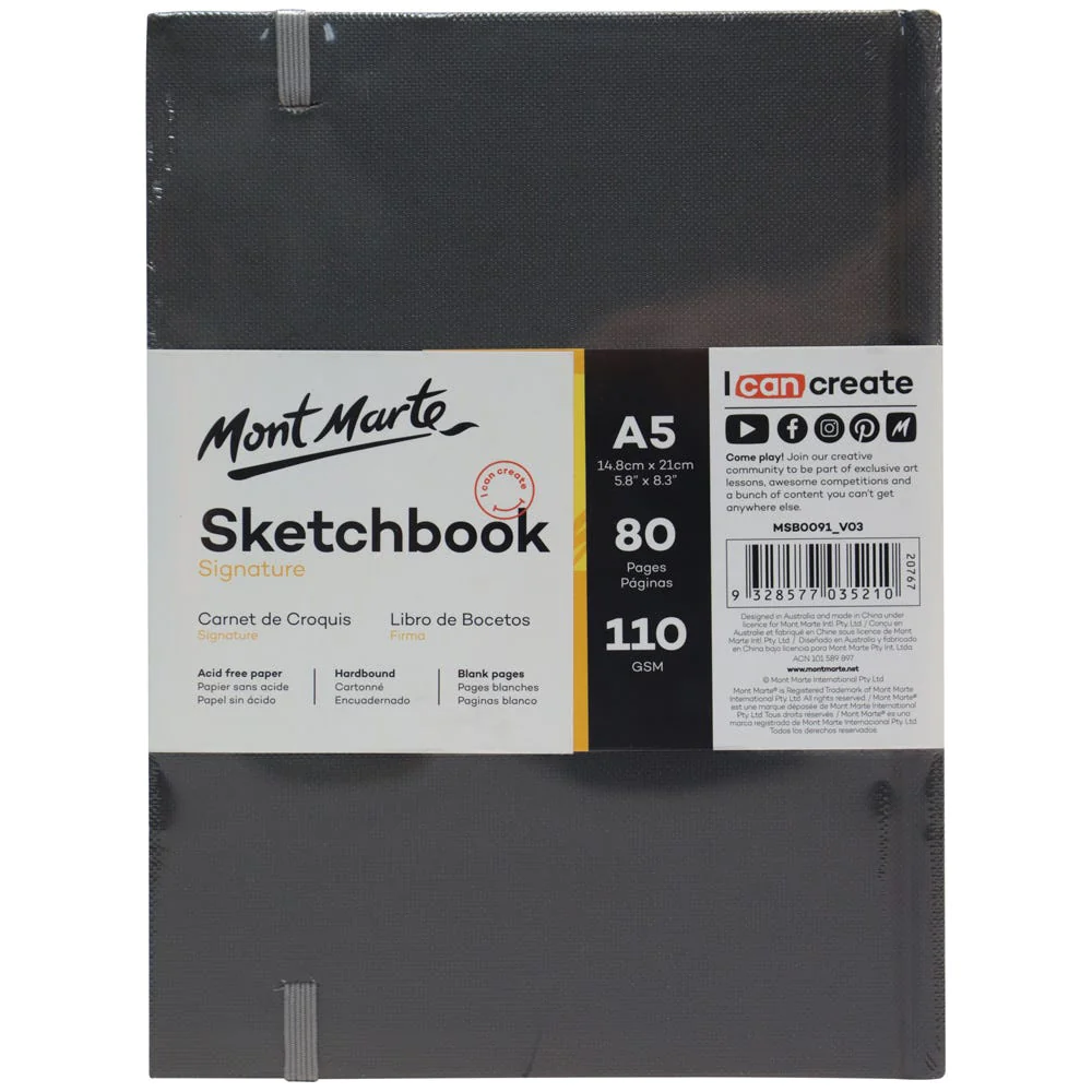 Mont Marte Hardbound Sketch Book 110gsm A5