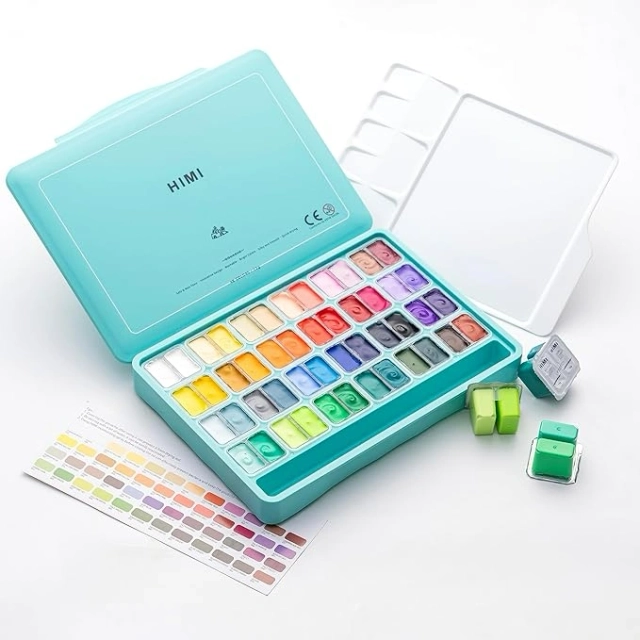 HIMI Twin Cup Jelly Gouache Paint Set 12ml 48 Colors image 2