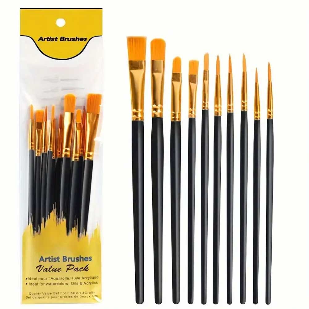 Keep Smiling Artist Paintbrush Set 10pcs (Multicolour) image 7