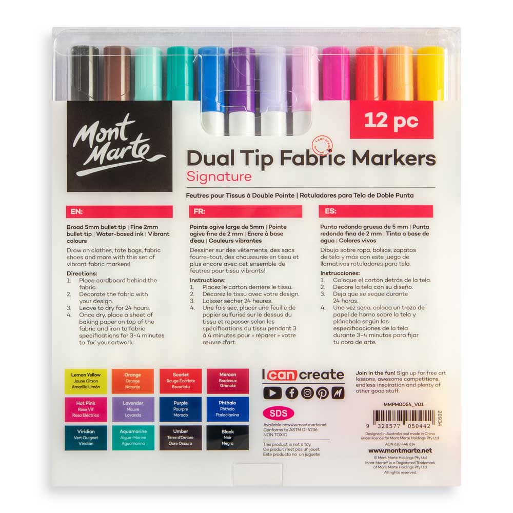 Mont Marte Dual Tip Fabric Markers 12pc image 9