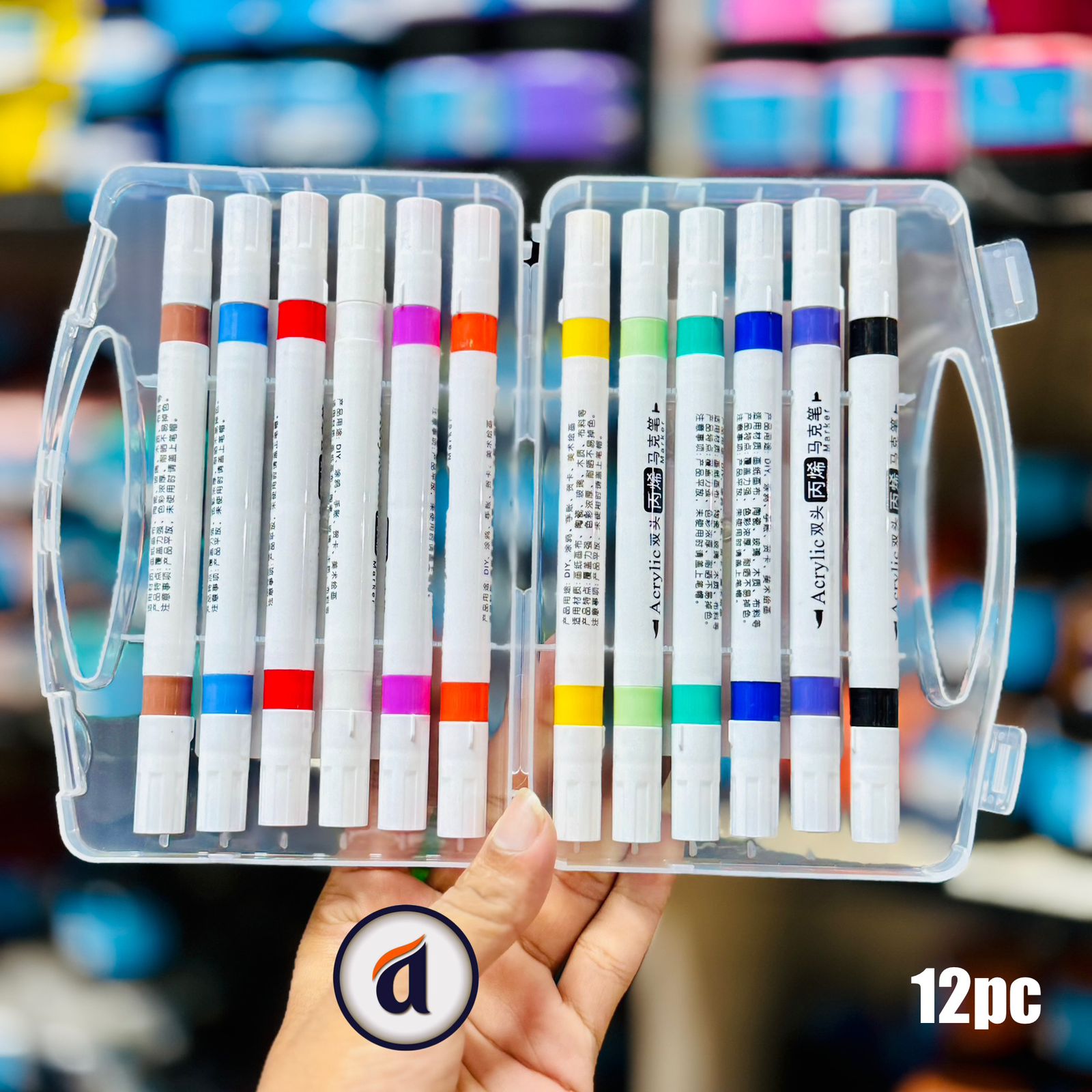 Dualtipe Acrylic Marker M6140-12 Colour Set image 3