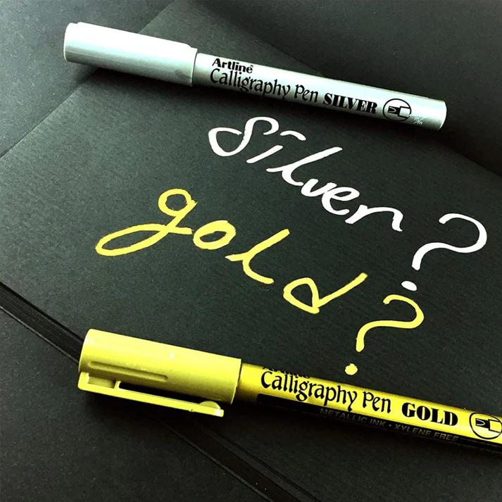 Artline Calligraphy Pen Silver image 3