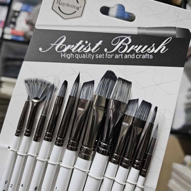 Keep Smiling Silver Body White Mix Brush Set 12pcs image 2