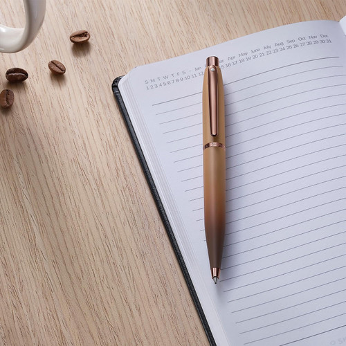 Sheaffer VFM 9428 Coffee Edition Matt Brown Ballpoint Pen with Regal Brown PVD image 2