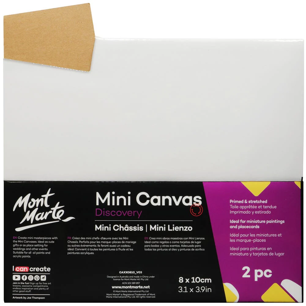 Mont Marte Mini Canvas 8 x 10cm (3.1 x 3.9in) 2pce image 3