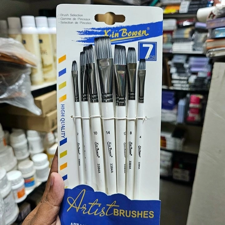 Xin bowen Silver body Flat Brush set 7pc image 4