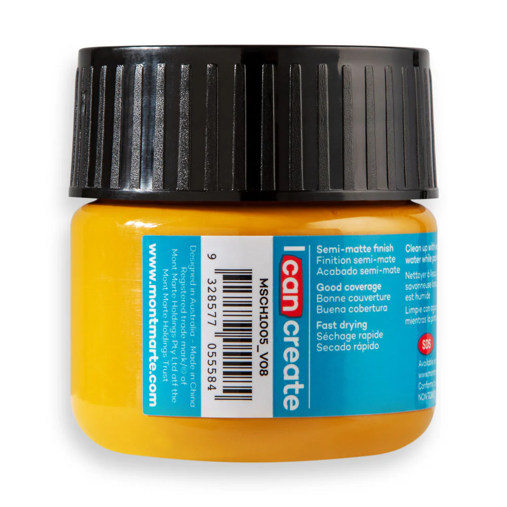 Mont Marte Acrylic Colour Paint 100ml Yellow Ochre image 3